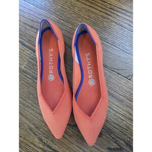 Rothy’s The Point Rare Retired Orange Persimmon Flat- Size 8.5 NWOT